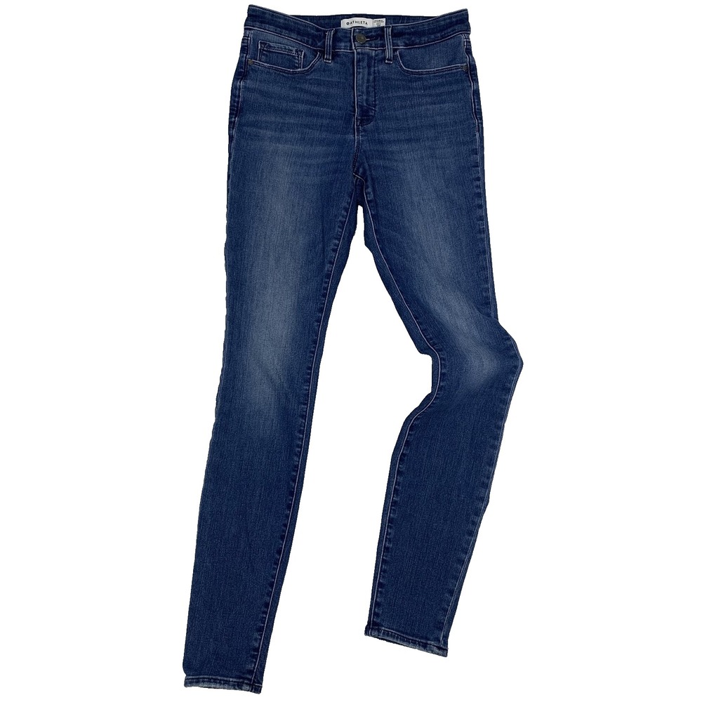 Athleta Sculptek Jeans Women’s 4 Tall Dark Wash Mid Rise Skinny Stretch Denim